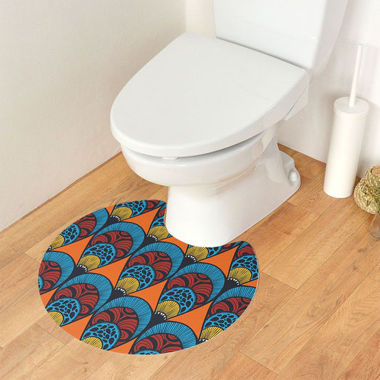 拭ける トイレマット Sheete me! シーテミー サークルタイプ 60cm×55cm アフリカン C08