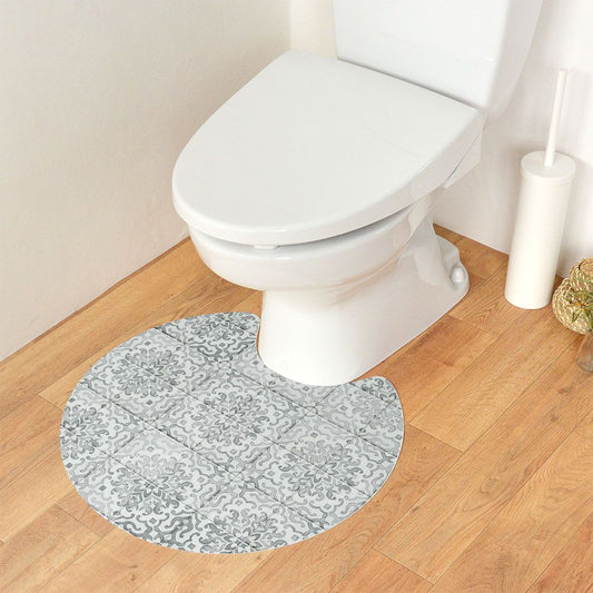 拭ける トイレマット Sheete me! シーテミー サークルタイプ 60cm×55cm OGアンティークタイル グレー