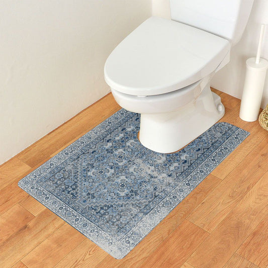 拭ける トイレマット Sheete me! シーテミー ロングタイプ 60cm×90cm シャビーじゅうたん ブルー