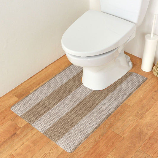 拭ける トイレマット Sheete me! シーテミー ロングタイプ 60cm×90cm ざっくりストライプ ホワイト