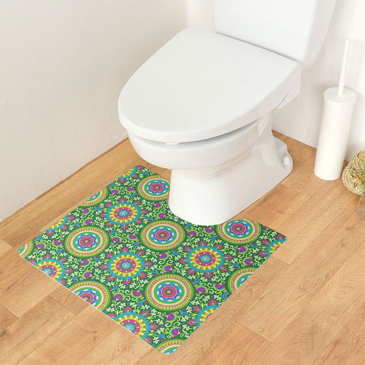 拭ける トイレマット Sheete me! シーテミー スクエアタイプ 60cm×55cm BOHO A4 グリーン