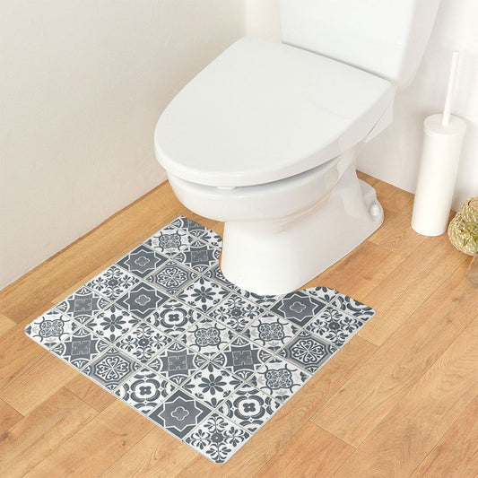 拭ける トイレマット Sheete me! シーテミー スクエアタイプ 60cm×55cm ランダムタイル グレー