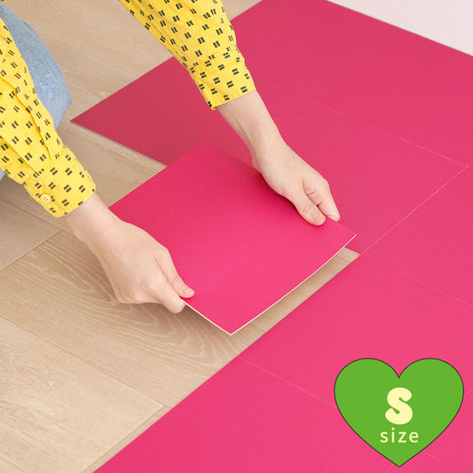 貼ってはがせる クッションフロアタイル シールタイプ What’s poppin? プレーン Sサイズ (22cm×22cm) 16枚セット CWP-PL30 ビビッドピンク