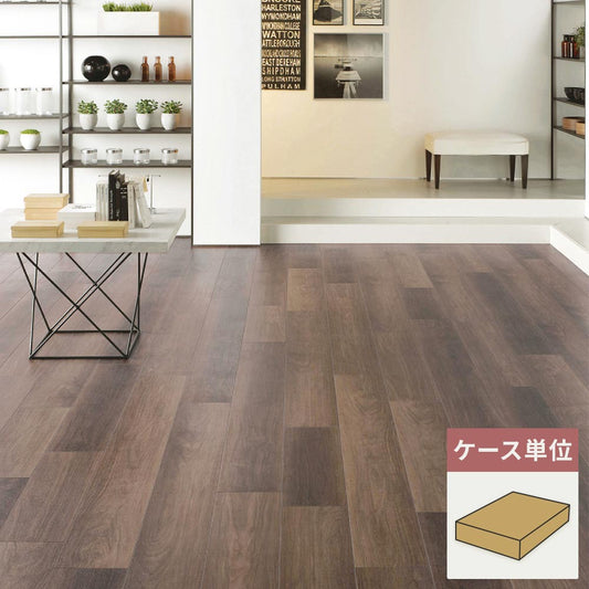 フロアタイル サンゲツ ウッド ブラックウォルナット 【1ケース(16枚入)単位で販売】 WD-2076