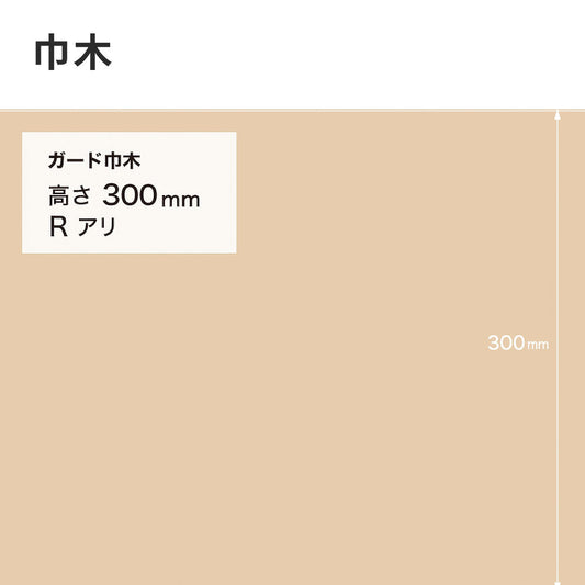 ガード巾木(プレーン) サンゲツ 300mm 【1巻き(9m)単位で販売】 Rあり W-129G