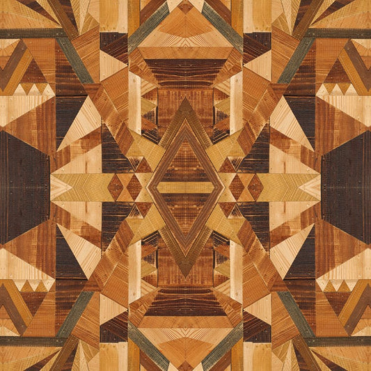 【サンプル】 リメイクシート 貼ってはがせる 「Hatte me! (ハッテミー)」 スドウPユウジ デザイン / WOOD PATCH ウッドパッチ / KMKD01 寄木デザイン