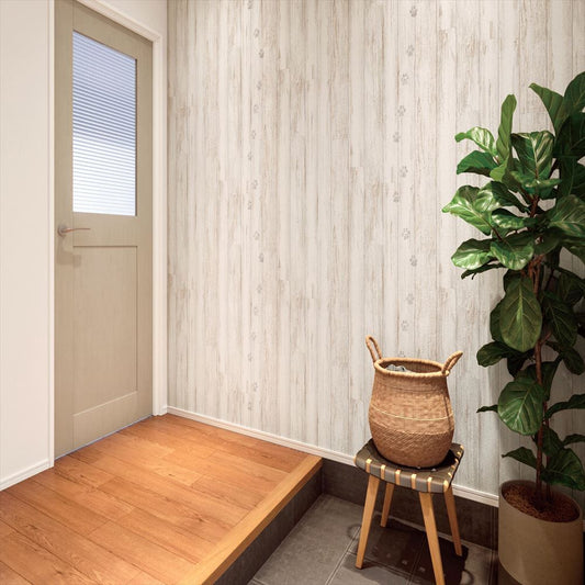 LL-6094 壁紙 のり付き クロス / リリカラ / ライト ホワイト木目【15m+施工道具セット】