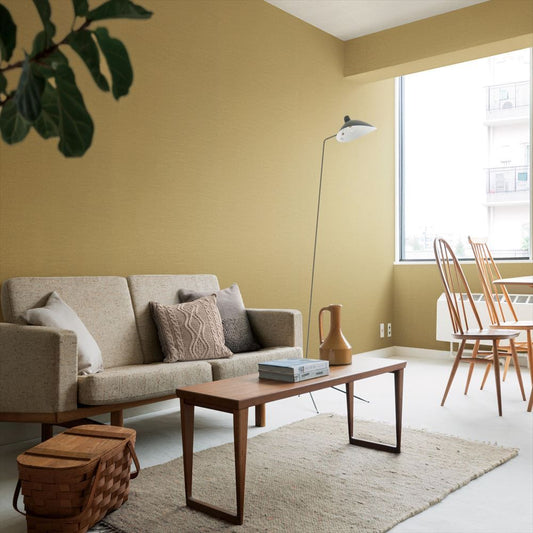 LL-6341 LV-2193 壁紙 のりなし クロス / リリカラ / ライト イエローの無地【50m巻】