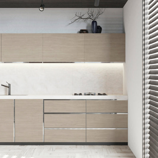 貼ってはがせる シール壁紙 「Hatte me! (ハッテミー)」 リメイクシート ウッド 柾目 (65cm×1mサイズ) MMGG-02 / グレージュ/Soft