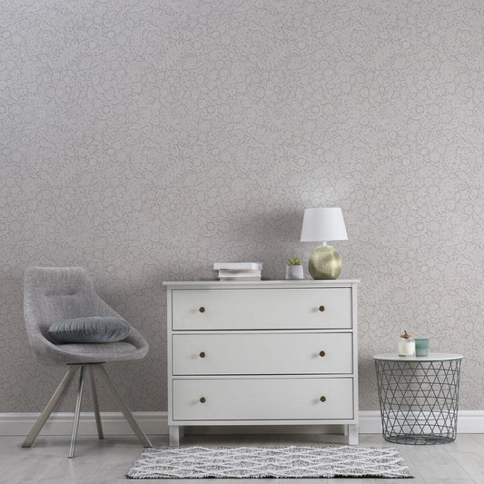 はがせる壁紙 のりなしタイプ Mon Sucrier ダマスク・レース アンティークレース (49cm×3mサイズ) NMS-AC01 クラウド