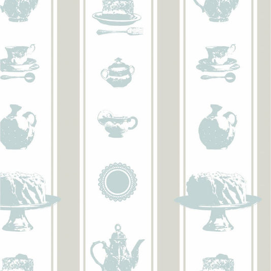 【サンプル】はがせる壁紙 のりなしタイプ Mon Sucrier メルヘンパターン アリスストライプ NMS-AS02 帽子屋