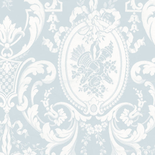 【サンプル】はがせる壁紙 のりなしタイプ Mon Sucrier ダマスク・レース クイーンマリー NMS-CM04 アクアマリン