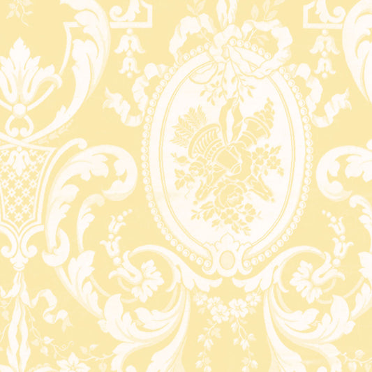 【サンプル】はがせる壁紙 のりなしタイプ Mon Sucrier ダマスク・レース クイーンマリー NMS-CM05 シトリン