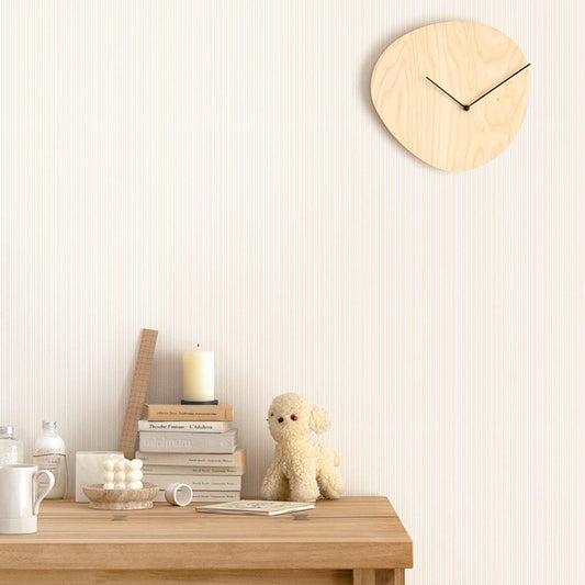 はがせる壁紙 のりなしタイプ Mon Sucrier カントリーストライプ (49cm×2.5mサイズ) NMS-CO04 時計