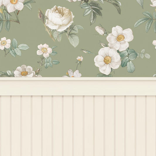 【サンプル】はがせる壁紙 のりなしタイプ パネリングカントリー NMS-CTP01 アールグレイ×はちみつ