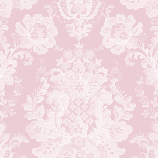 【サンプル】はがせる壁紙 のりなしタイプ Mon Sucrier ダマスク・レース マダムポンパドール NMS-MP02 ピンクトルマリン