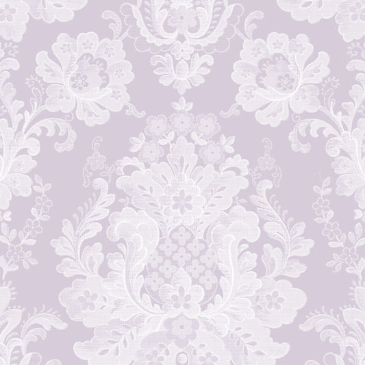 【サンプル】はがせる壁紙 のりなしタイプ Mon Sucrier ダマスク・レース マダムポンパドール NMS-MP03 アメジスト