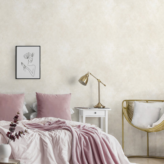 はがせる壁紙 のりなしタイプ Mon Sucrier マテリアルパターン カラーモルタル (49cm×2.5mサイズ) NMS-MT01 エクリュ