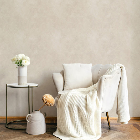 はがせる壁紙 のりなしタイプ Mon Sucrier マテリアルパターン カラーモルタル (49cm×3mサイズ) NMS-MT02 グレージュ