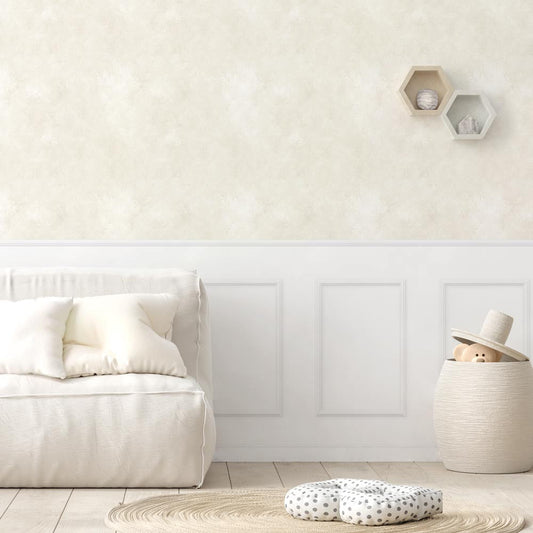 はがせる壁紙 のりなしタイプ パネリングカラーモルタル (49cm×2.5mサイズ) NMS-MTP01 エクリュ×ホワイトスクエア