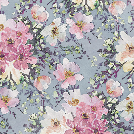 【サンプル】はがせる壁紙 のりなしタイプ Mon Sucrier 花柄 リボンブーケ NMS-RB01 サマーフラワー