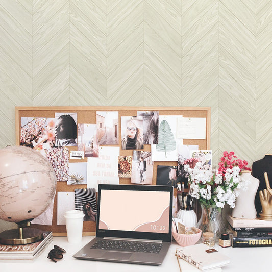 はがせる壁紙 のりなしタイプ Mon Sucrier マテリアルパターン (49cm×2.5mサイズ) NMS-RH01 ロイヤルヘリンボーン