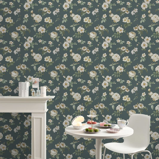 はがせる壁紙 のりなしタイプ Mon Sucrier 花柄 シークレットガーデン (49cm×3mサイズ) NMS-SG03 ディンブラ