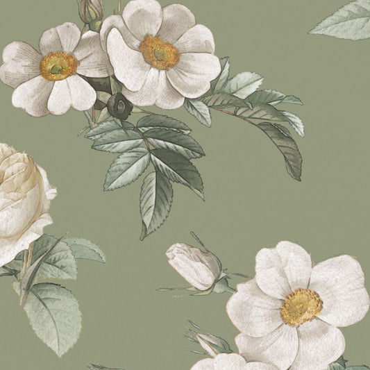 【サンプル】はがせる壁紙 のりなしタイプ Mon Sucrier 花柄 シークレットガーデン NMS-SG04 アールグレイ