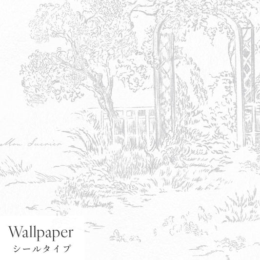【サンプル】はがせる壁紙 シールタイプ Mon Sucrier トワル柄 トワル・ガーデン TMS-TG03 ミスト