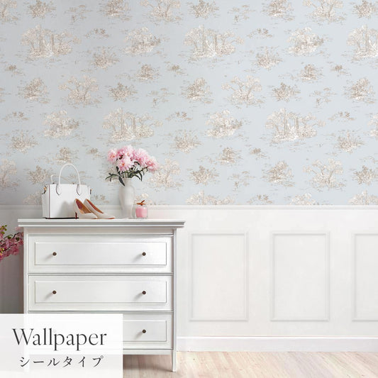 はがせる壁紙 シールタイプ パネリングトワル (49cm×2.5mサイズ) TMS-TGP04 クラウド×ホワイトスクエア