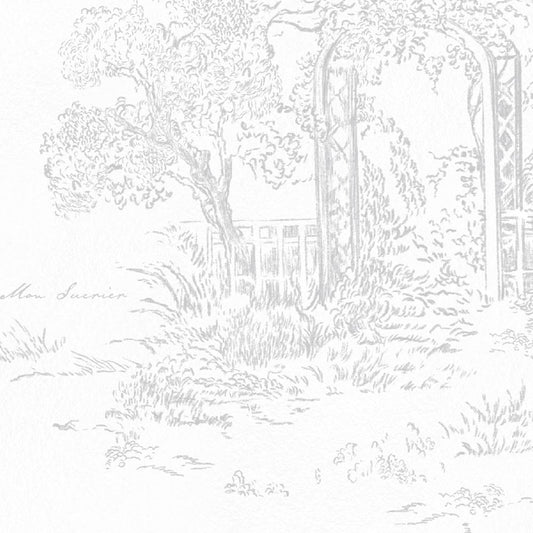 【サンプル】はがせる壁紙 のりなしタイプ Mon Sucrier トワル柄 トワル・ガーデン NMS-TG03 ミスト