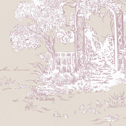 【サンプル】はがせる壁紙 のりなしタイプ Mon Sucrier トワル柄 トワル・ガーデン NMS-TG06 シャトー