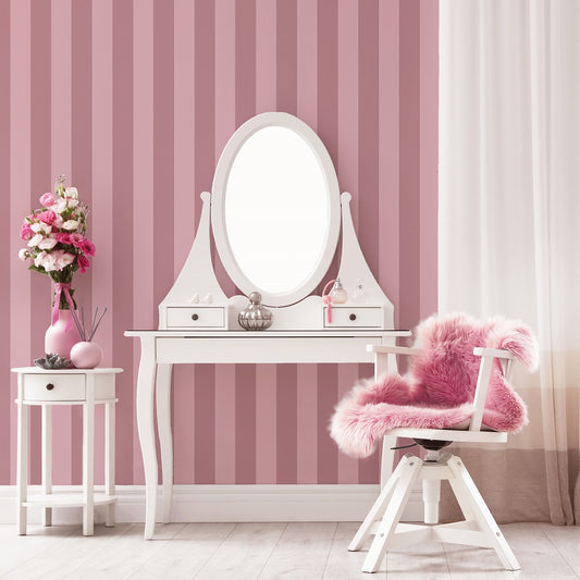 はがせる壁紙 のりなしタイプ Mon Sucrier ワイドストライプ (49cm×3mサイズ) NMS-WS03 クランベリー