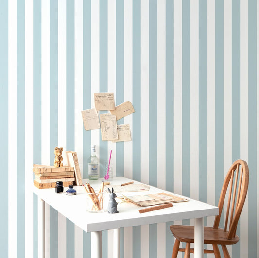 はがせる壁紙 のりなしタイプ Mon Sucrier ワイドストライプ (49cm×2.5mサイズ) NMS-WS07 ムース