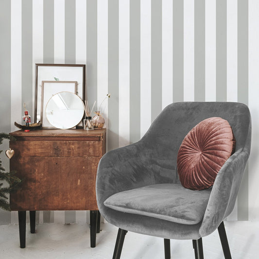 はがせる壁紙 のりなしタイプ Mon Sucrier ワイドストライプ (49cm×2.5mサイズ) NMS-WS11 ブラックセサミ