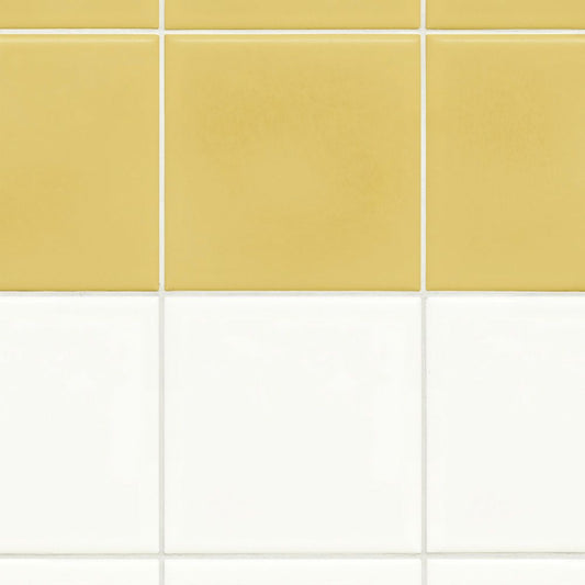 【サンプル】はがせる壁紙 のりなしタイプ 貼り分けナチュラルタイル NKH-ST03 イエロー×ホワイト