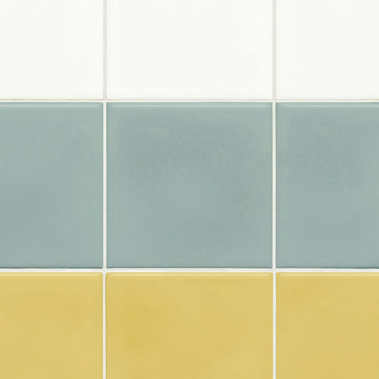 【サンプル】はがせる壁紙 のりなしタイプ 貼り分けナチュラルタイル NKH-ST07 ホワイト×ブルー×イエロー