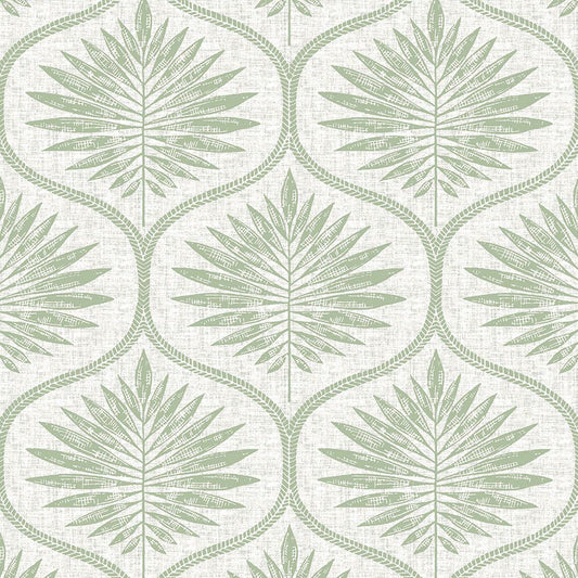 【サンプル】はがせる 壁紙 シール 「NU WALLPAPER」Green Primitive Leaves Peel and Stick Wallpaper / NUS3621