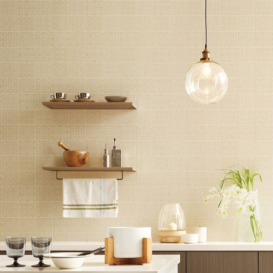 生のり付き【15m+施工道具セット】国産壁紙 クロス / サンゲツ / タイル柄 RE-55918 FE-76632