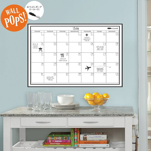 ウォールステッカー WALL POPS! / ウォールポップス Dry-Erase White Monthly Calendar / WPE0447