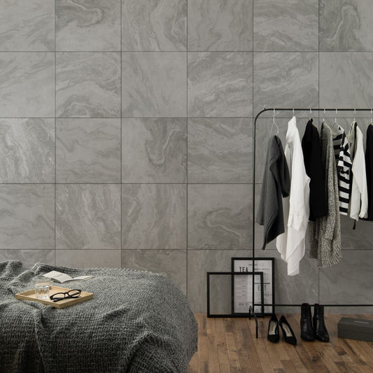 はがせるパッチワーク壁紙 Hattan ハッタンコンクリートマーブル ブラック