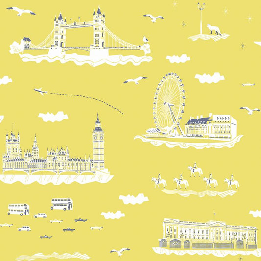 【切売】輸入壁紙 yukari sweeney ユカリ・スウィーニィ / Wish You Were Here in London WP-WYWHL-02 / Summer Holiday