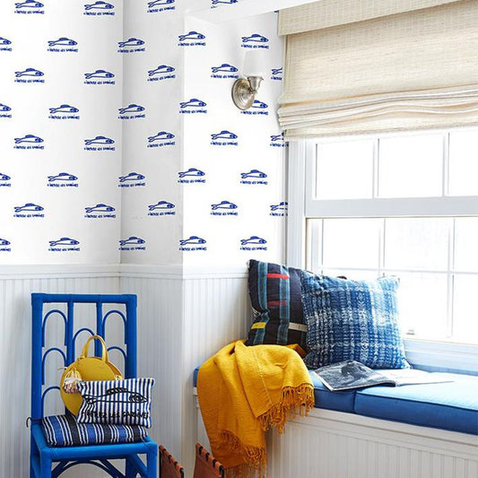 はがせる 壁紙 シール wallshoppe (ウォールショップ) / Sardines-Blue