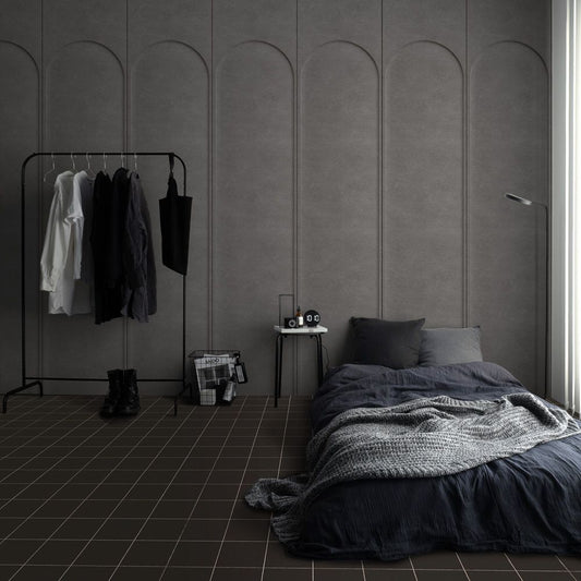 【サンプル】はがせる壁紙 のりなしタイプ Room No.0 アーチパネル NRN-AP01 ダークグレー