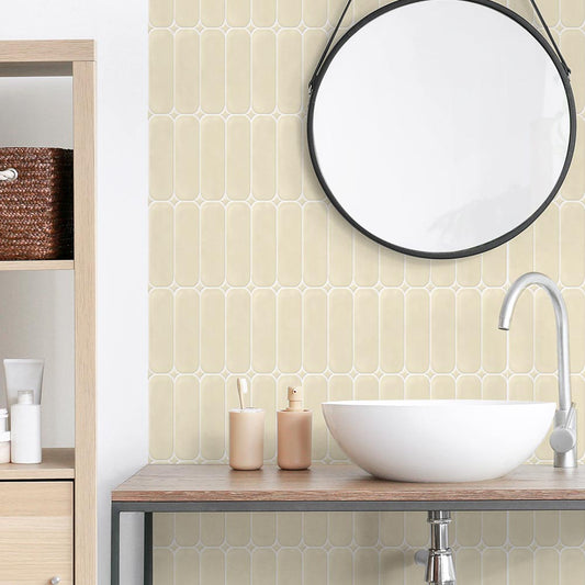 貼ってはがせる シール壁紙 「Hatte me! (ハッテミー)」 リメイクシート ラウンドタイル (65cm×2.6mサイズ) ROTI-06 / イエロー