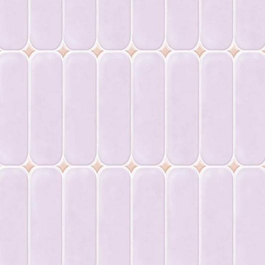 【サンプル】 貼ってはがせる シール壁紙 「Hatte me! (ハッテミー)」 リメイクシート ラウンドタイル ROTI-24 / パープル×ダークコーラル