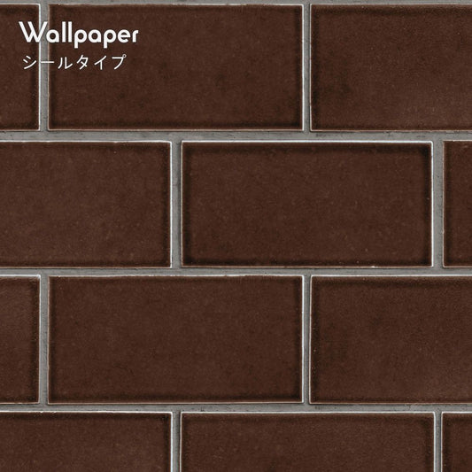 【サンプル】はがせる壁紙 シールタイプ レトロトレ レトロビンテージタイル TRT-CT03 カフェタイル / エスプレッソ