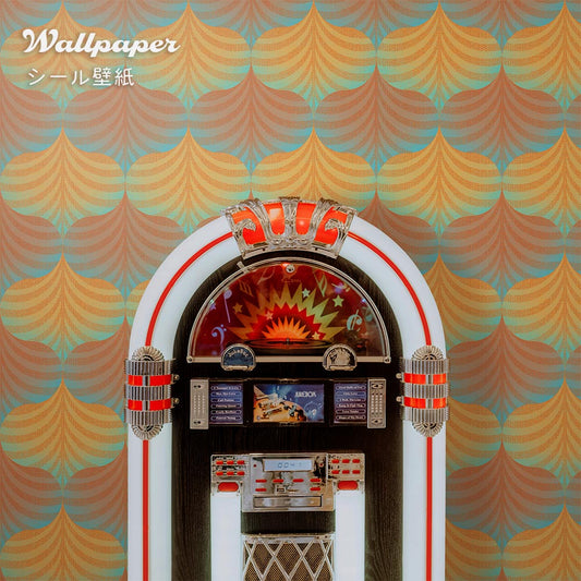 はがせる壁紙 シールタイプ レトロトレ リバイバルウォールペーパー (49cm×3mサイズ) TRT-RV09 グルービーウェーブ