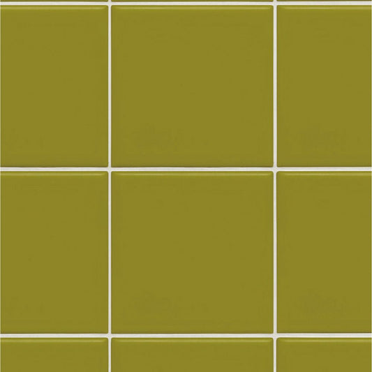 【サンプル】はがせる壁紙 のりなしタイプ レトロトレ タイル レトロポップ NRT-ST03 スクエアタイル / レトログリーン