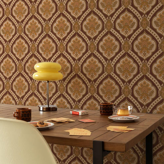 はがせる壁紙 のりなしタイプ レトロトレ Reビンテージウォールペーパー (49cm×3mサイズ) NRT-VW26 ウィーン